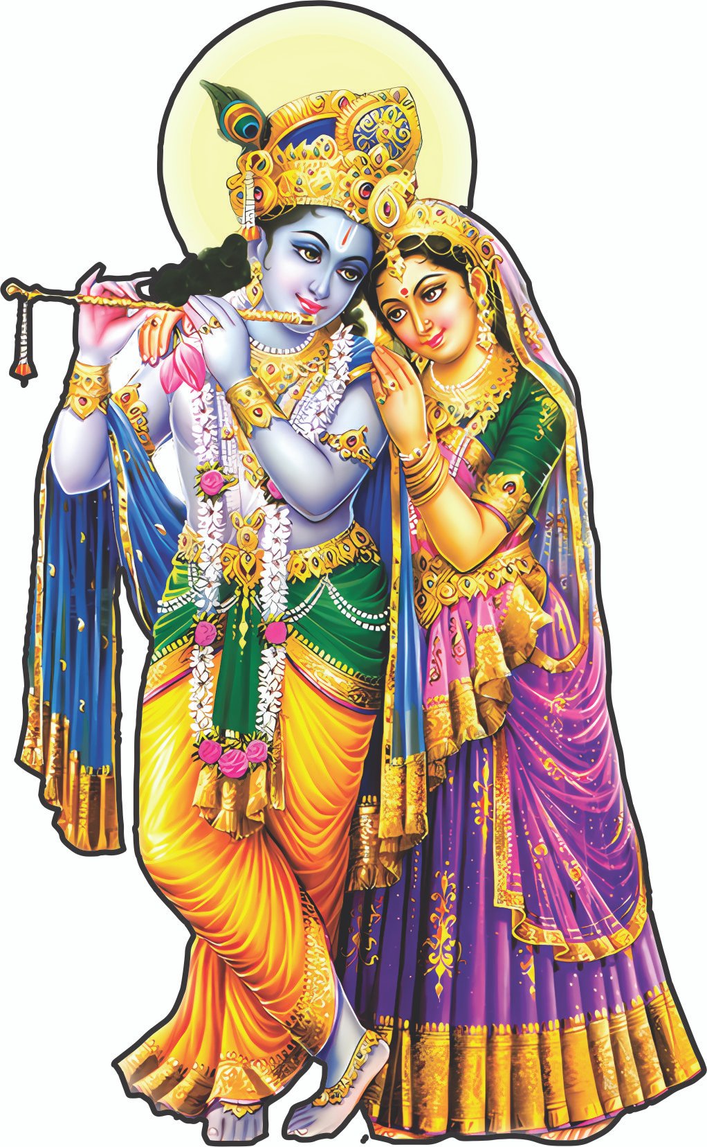 Radha Krishna Playing Flute